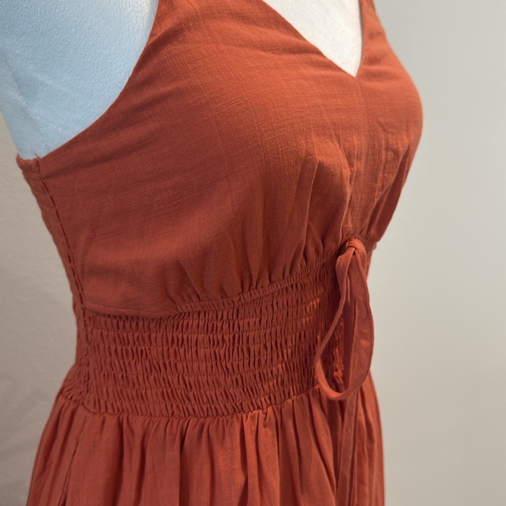 Grace Karin Rust Color Maxi Dress Summer Flowy Cotton Spaghetti Strap S - Picture 5 of 16